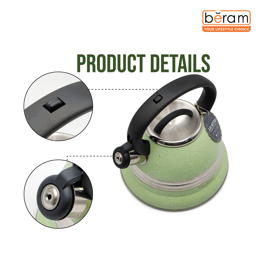 Dotted Whistling Kettle with Single Silver Stripe