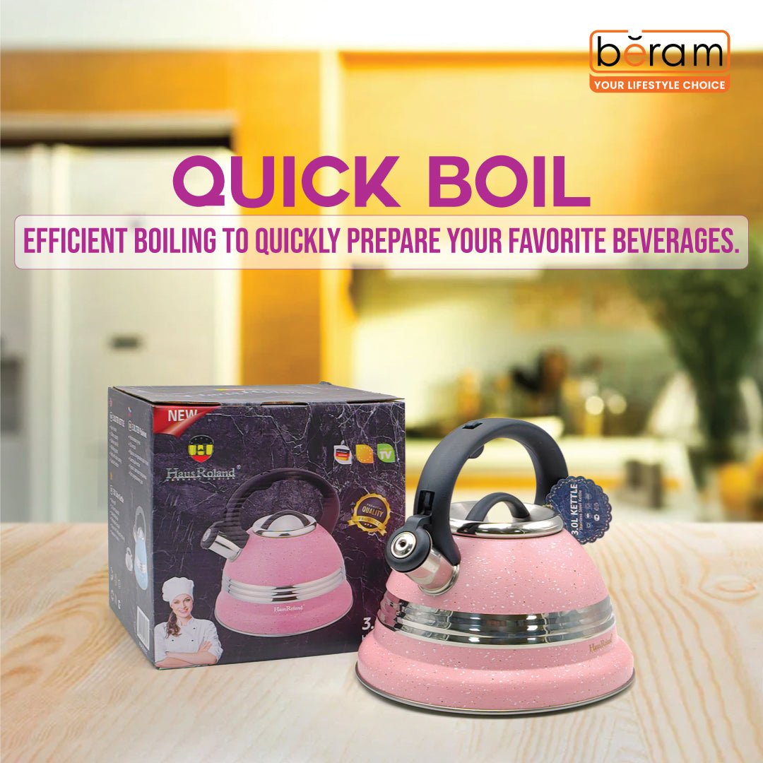 Dotted Whistling Kettle with Single Silver Stripe