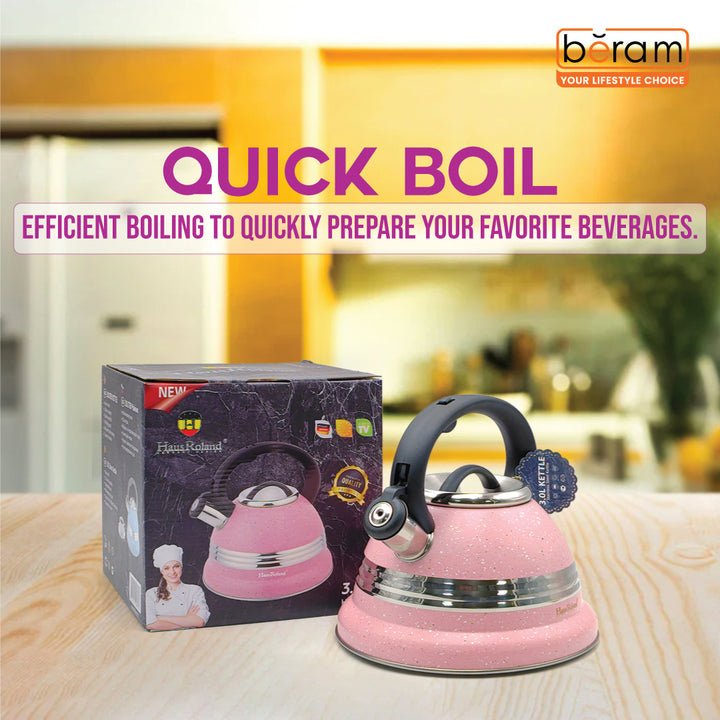 Dotted Whistling Kettle with Single Silver Stripe