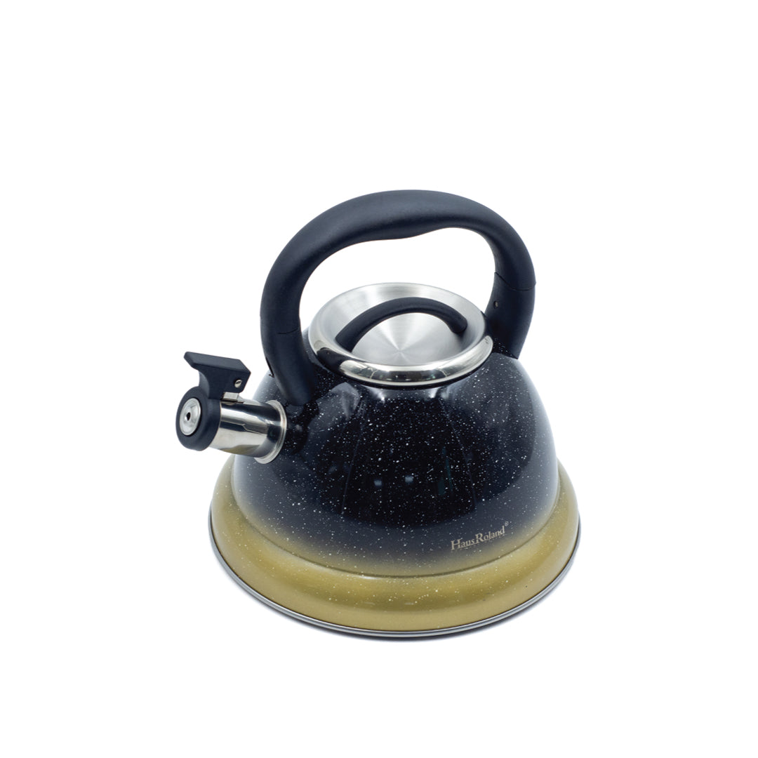 Haus Roland Stainless Steel Tea Kettle, Whistling Teapot, 3.5L Capacity, Suitable for Induction, Gas Stove, Construction, Glitter Finish, Fast Boiling Kitchen Utensil