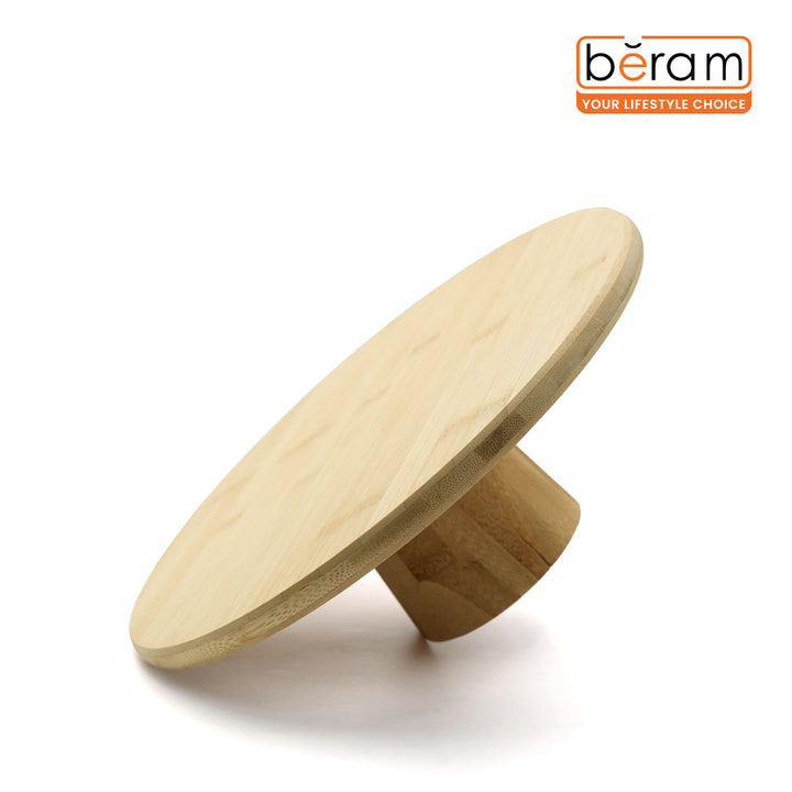 Beram Bamboo Serving Tray 30cm Round for Dining Table Cheese Board Snack Platter Charcuterie Server Kitchen Party Display Eco Friendly Bamboo Stand Pizza Dessert Fruits