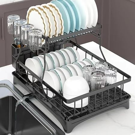 2-Tier Dish Drying Kitchen Rack