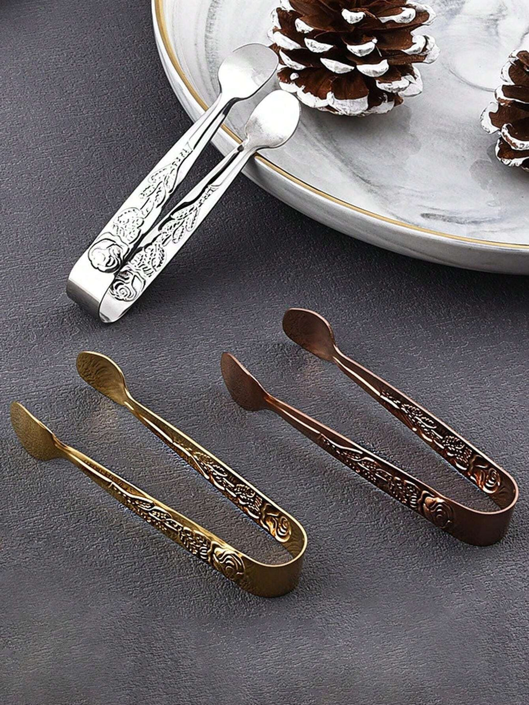 Sugar Tongs with Rose Design