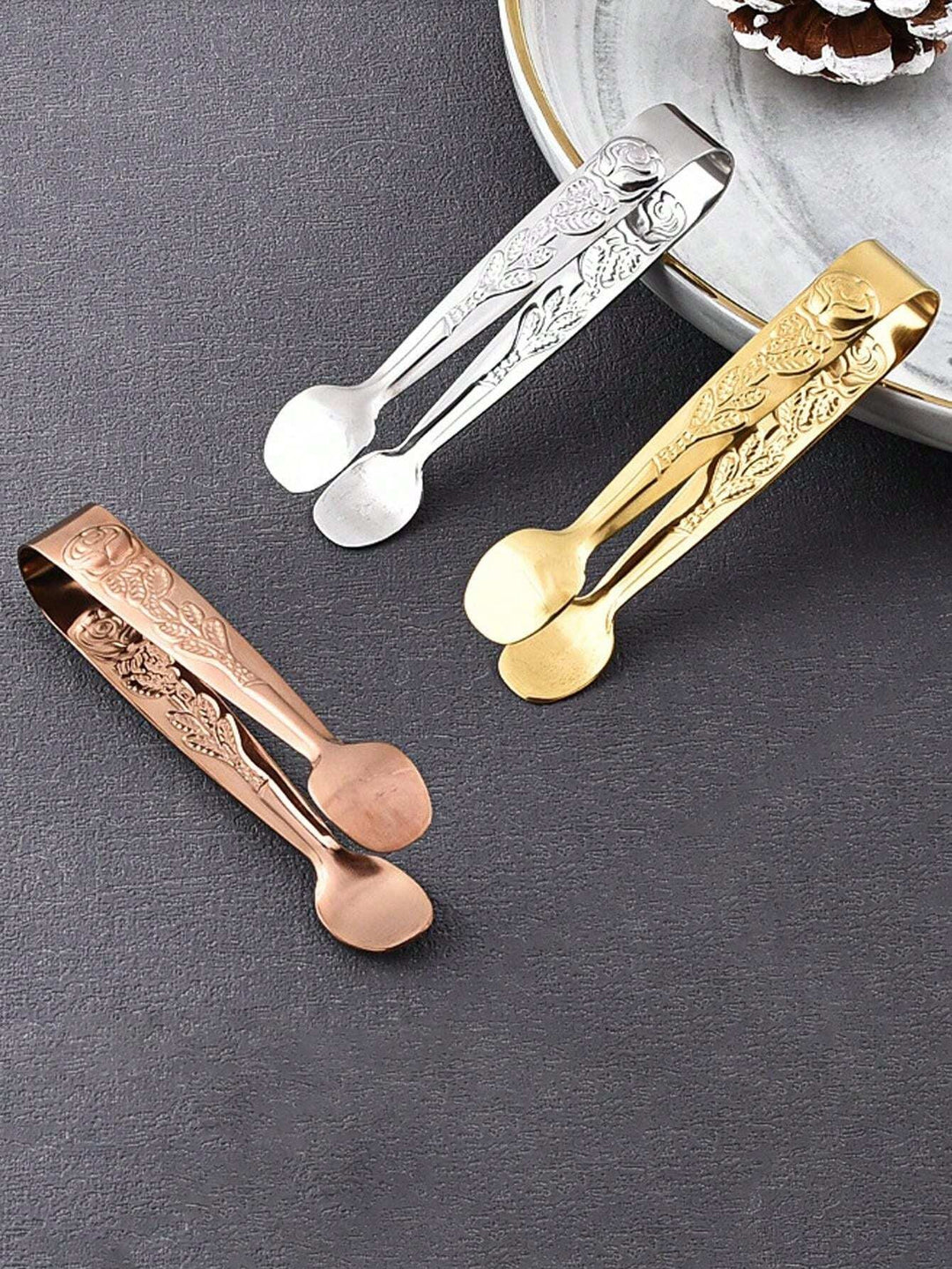 Sugar Tongs with Rose Design