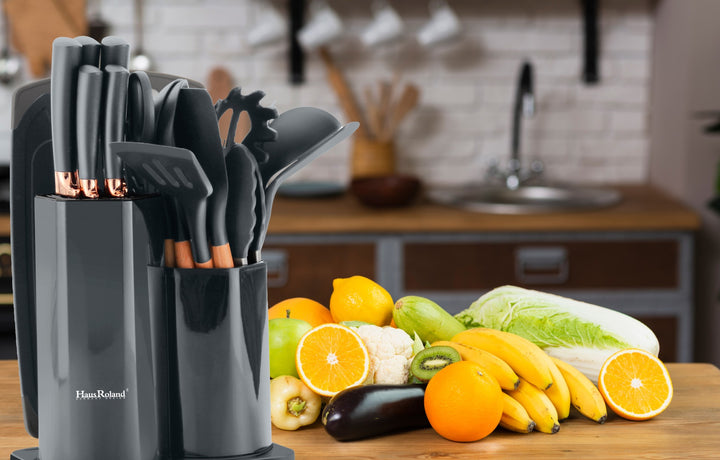 19 Pieces Kitchen Knife & Utensil Set