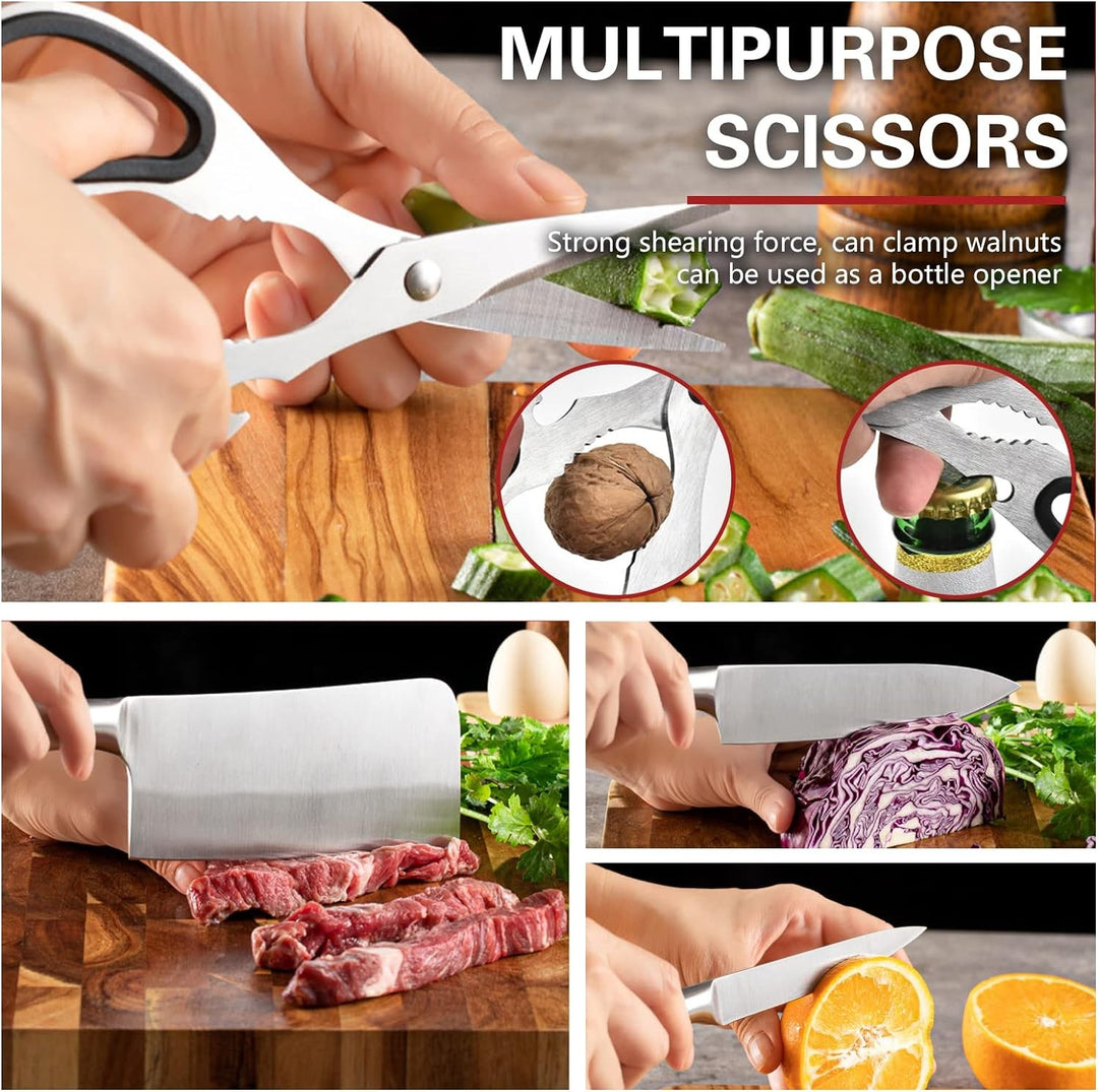 9 Pieces Kitchen Knife Set with Spinning Block