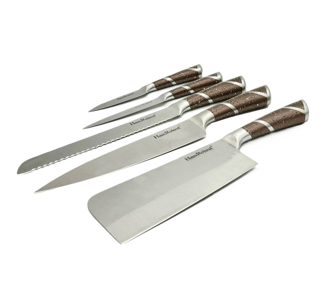8 Pieces Kitchen Knife & Utensil Set with Steel Handles