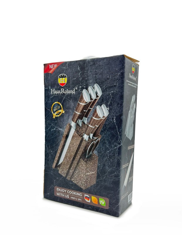 8 Pieces Kitchen Knife & Utensil Set with Steel Handles