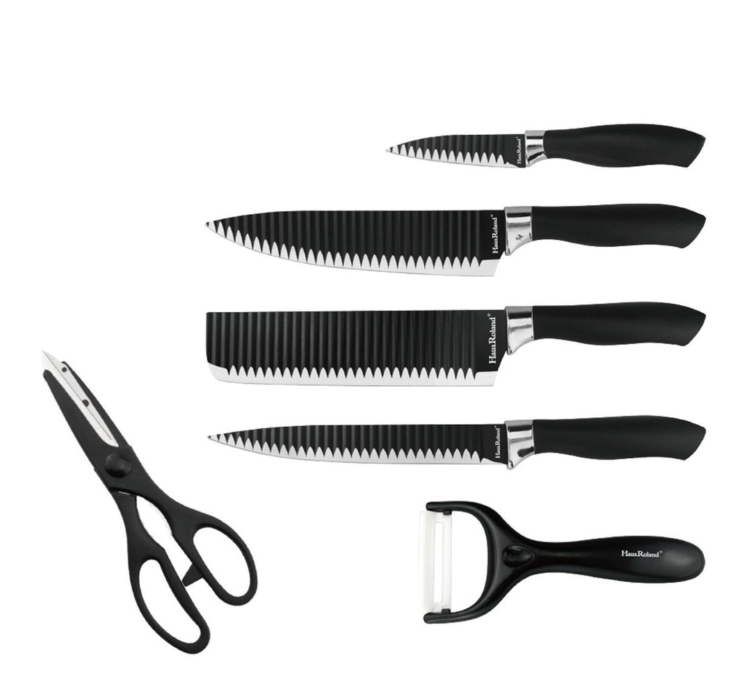 6 Pieces Black Knife Set
