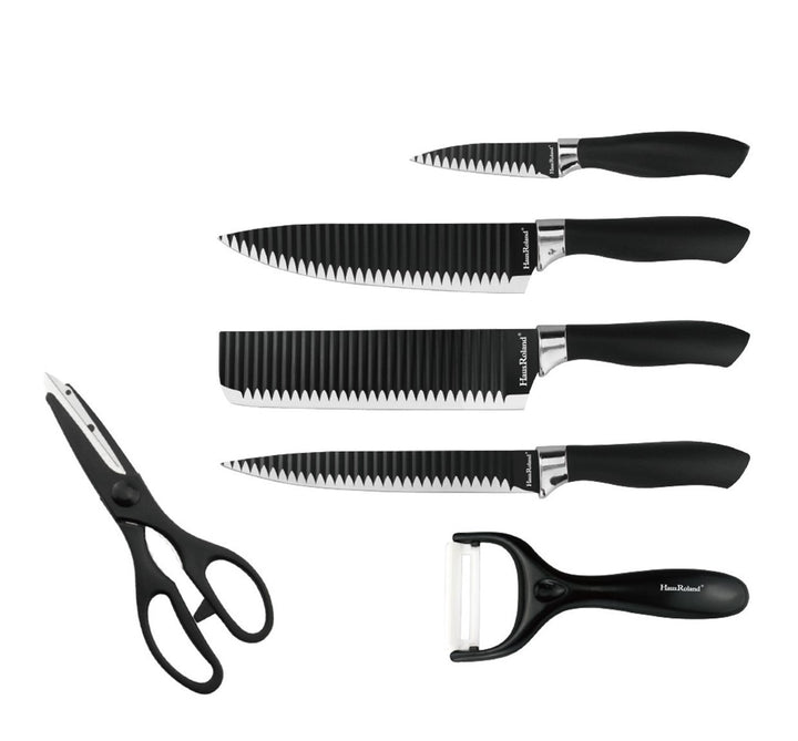 6 Pieces Black Knife Set