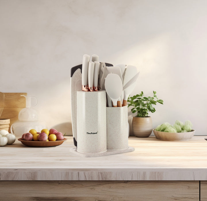 19 Pieces Kitchen Knife & Utensil Set