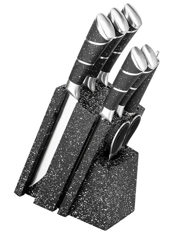 8 Pieces Kitchen Knife & Utensil Set with Steel Handles