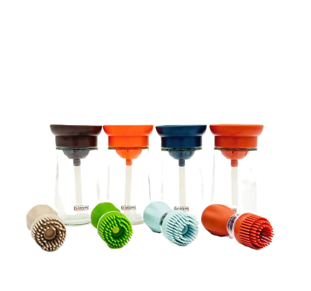 Oil Dispenser Bottle with Basting Brush | Set of 4