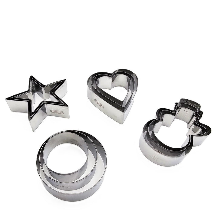 Biscuit and Cookie Cutter Stainless Steel Mould - 12 Pieces