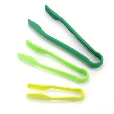 BERAM Plastic Kitchen Tongs Set of 3 Food Serving and BBQ Tongs for Bread Salad Fruit Buffet and Grilling Durable BPA Free Reusable Utility Tongs for Home Party and Daily Use