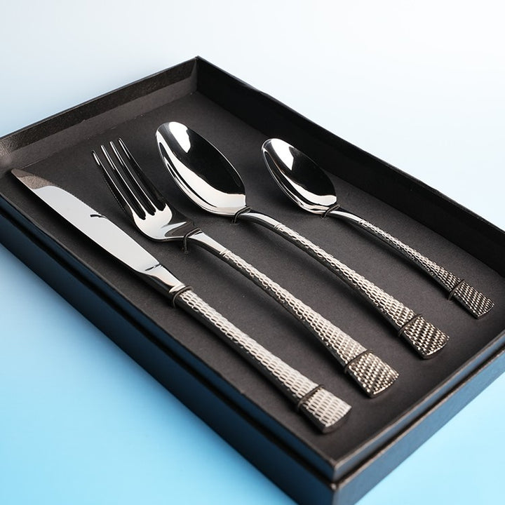 Sparkling Steel Mermaid Cutlery, Silver Set of 4, 16 & 24