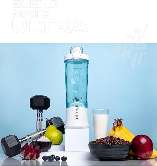 TR6 Blendmate Ultra Waterproof Portable Blender for Juices, Shakes & Smoothies – 230W Motor, 4000mAh Battery, Pulse Mode, LED Lights, 600ml Convertible Jar, Inbuilt Sipper & Carry Handle