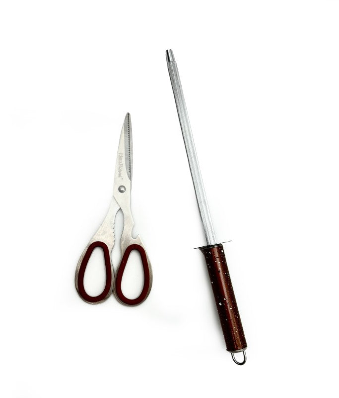 8 Pieces Kitchen Knife & Utensil Set with Steel Handles