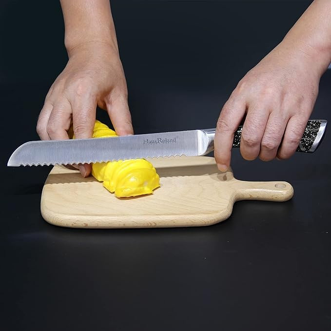 8 Pieces Kitchen Knife & Utensil Set with Steel Handles