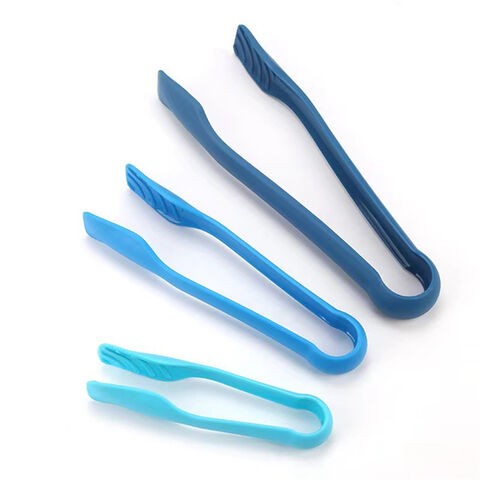 BERAM Plastic Kitchen Tongs Set of 3 Food Serving and BBQ Tongs for Bread Salad Fruit Buffet and Grilling Durable BPA Free Reusable Utility Tongs for Home Party and Daily Use