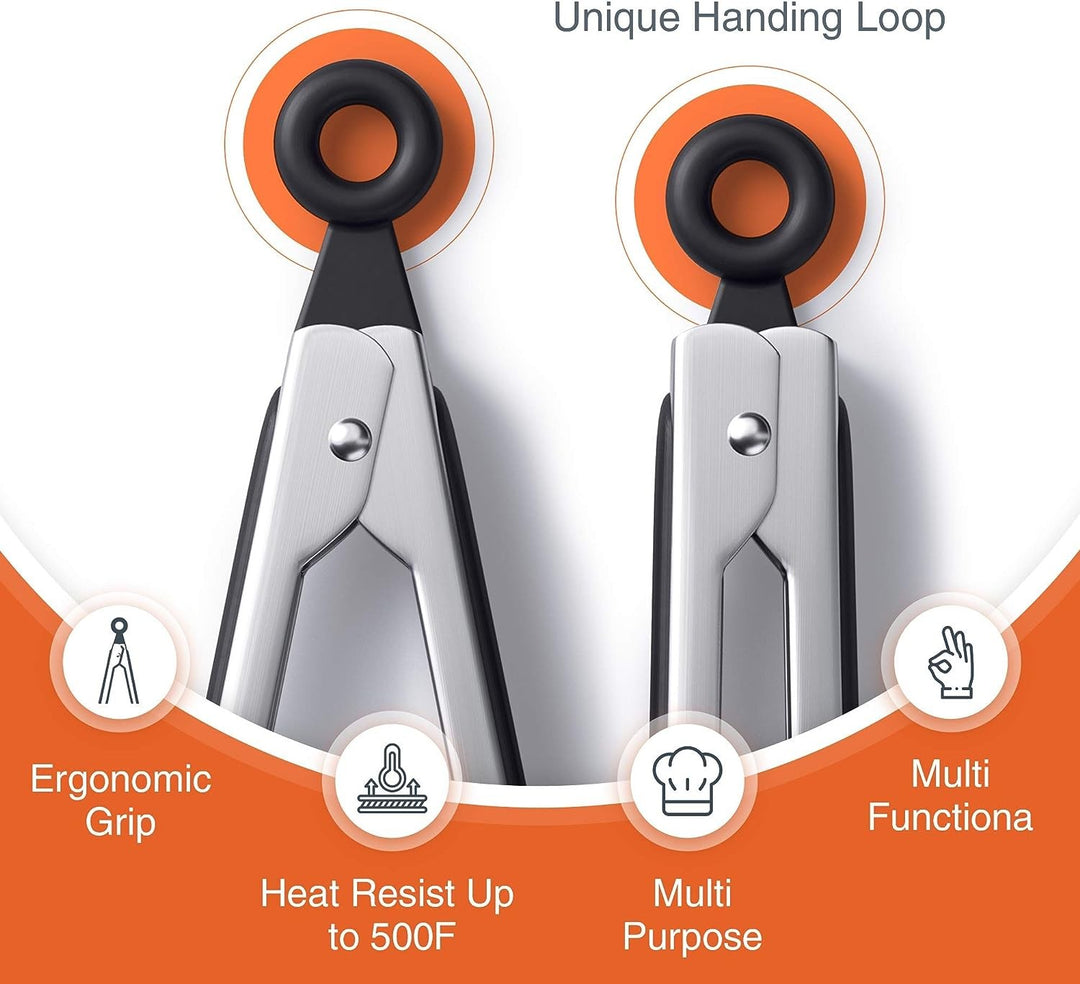 9" Cooking Tongs for Frying, Serving, Grilling and BBQ