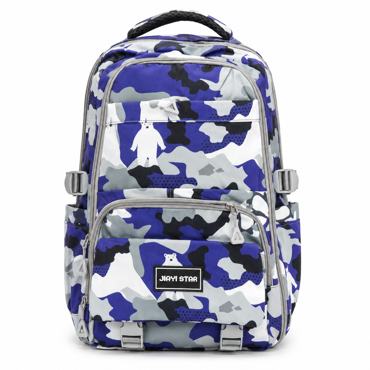 Urban Camo School Backpack, Large Capacity Camouflage Backpack with Multiple Compartments, Lightweight Student Book Bag with Side Bottle Pockets for School, College, Travel, Office & Daily Use