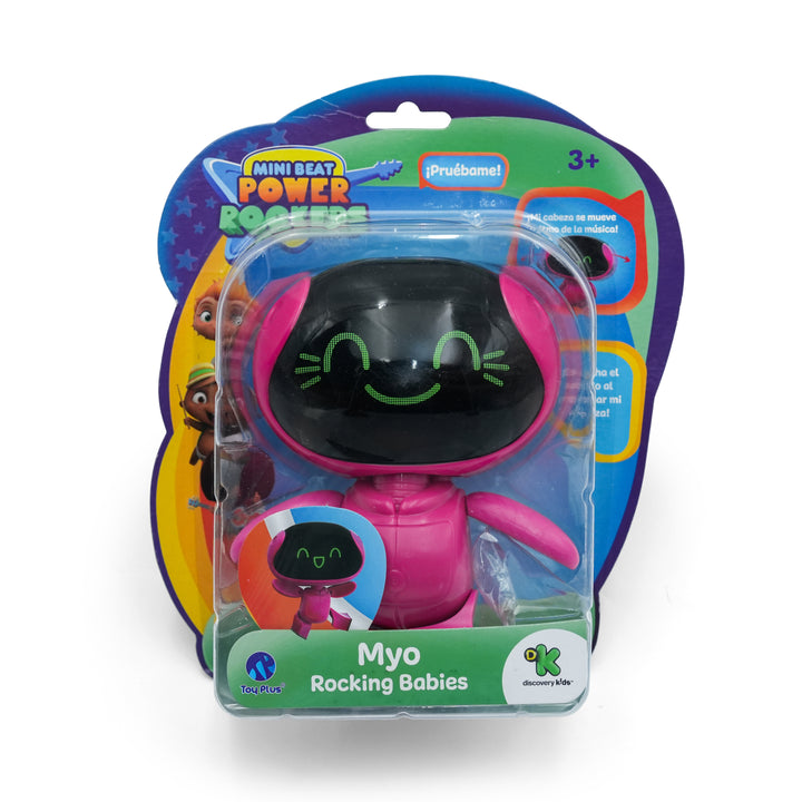 Toy Plus Mini Beat Power Rockers Myo Rocking Babies – Sound & Head Movement Action Figure – Official Discovery Kids Toy – Interactive Baby Robot Character with Light-Up Face – Collectible Gift for Kids Ages 3+ – Batteries Included – Try Me Feature