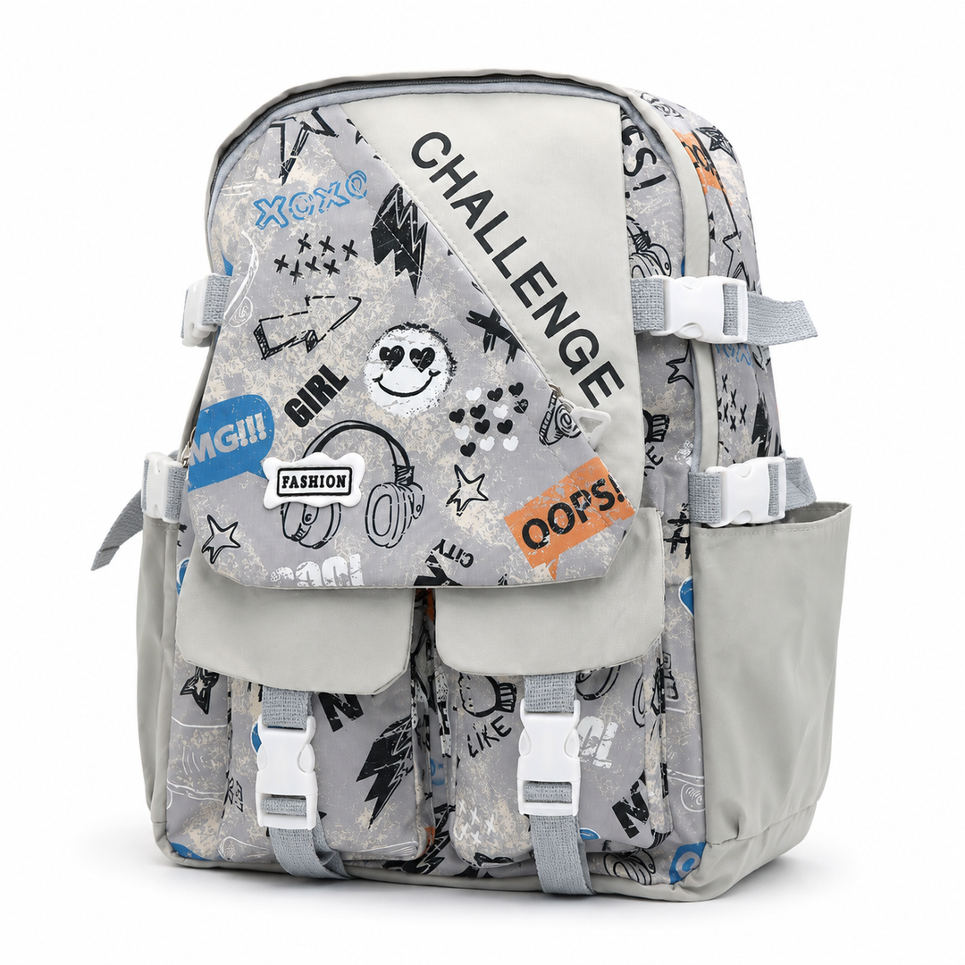 Sketch Art School Backpack 17 Inch, Lightweight Multi-Compartment Book Bag with Front Pocket, Side Pockets, Adjustable Shoulder Straps & Top Handle