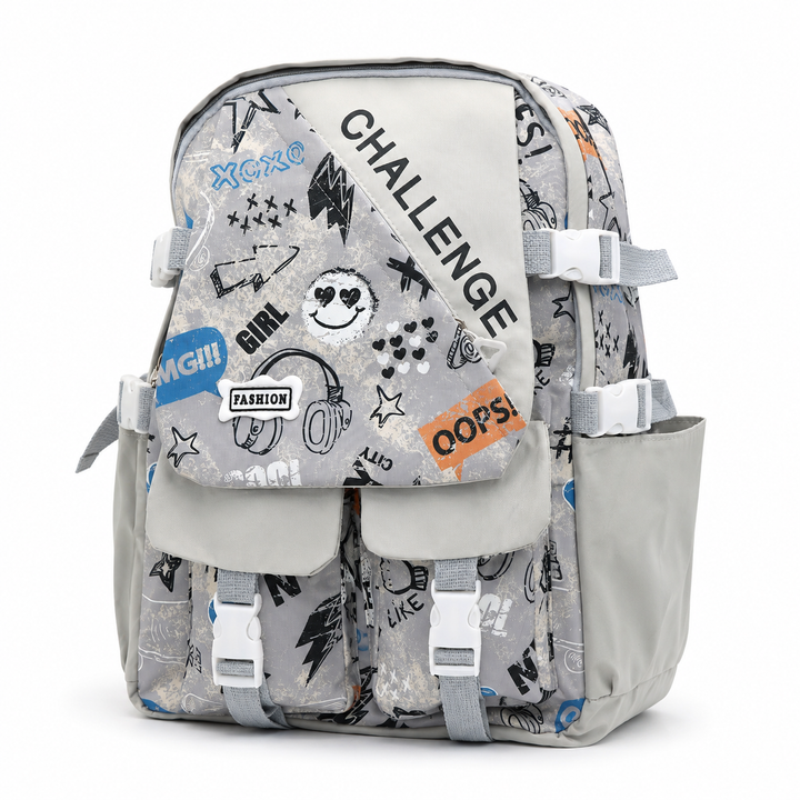 Sketch Art School Backpack 17 Inch, Lightweight Multi-Compartment Book Bag with Front Pocket, Side Pockets, Adjustable Shoulder Straps & Top Handle