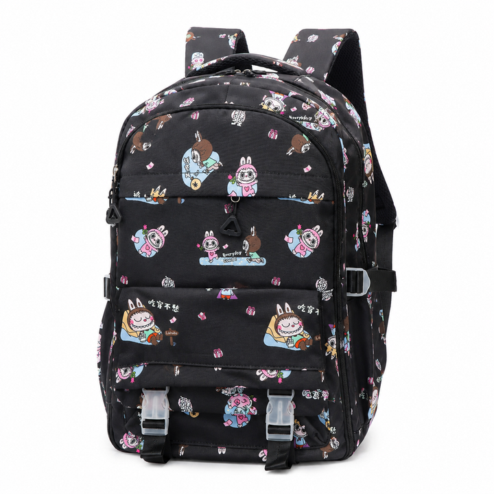 Doodle School Bag, Lightweight Backpack with Multiple Compartments, Front Utility Pocket, Side Bottle Pockets & Adjustable Shoulder Straps