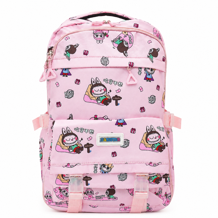 Doodle School Bag, Lightweight Backpack with Multiple Compartments, Front Utility Pocket, Side Bottle Pockets & Adjustable Shoulder Straps