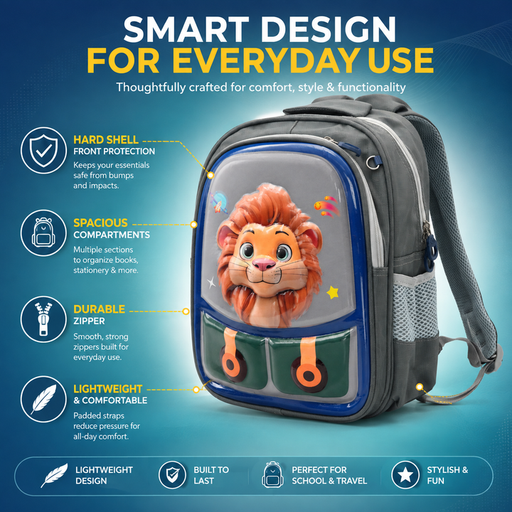 14.5 Inch School Backpack Lightweight Water-Resistant Book bag with Multiple Compartments, Padded Shoulder Straps & Side Bottle Pocket, Durable Daily Travel Bag