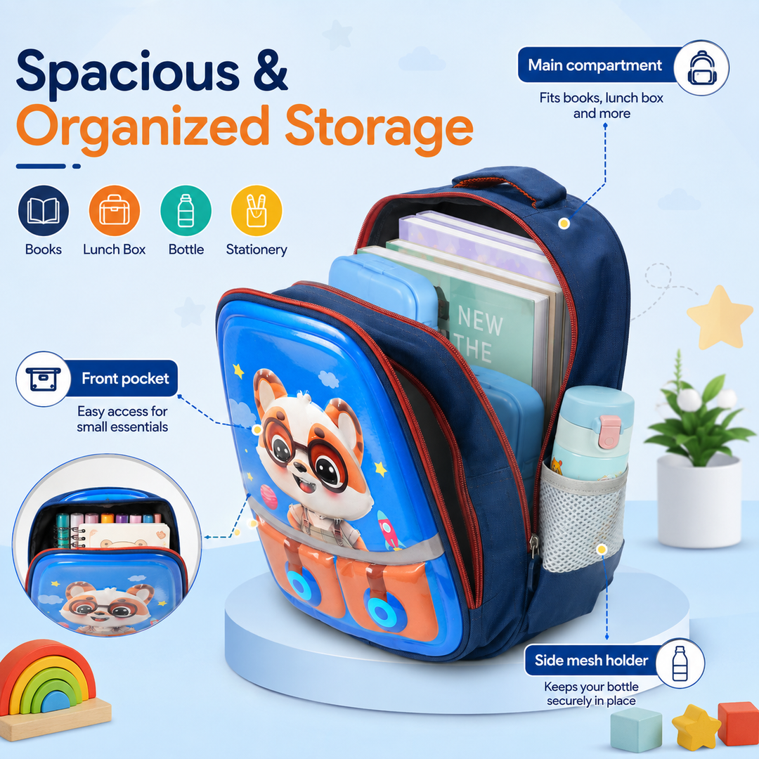 14.5 Inch School Backpack Lightweight Water-Resistant Book bag with Multiple Compartments, Padded Shoulder Straps & Side Bottle Pocket, Durable Daily Travel Bag