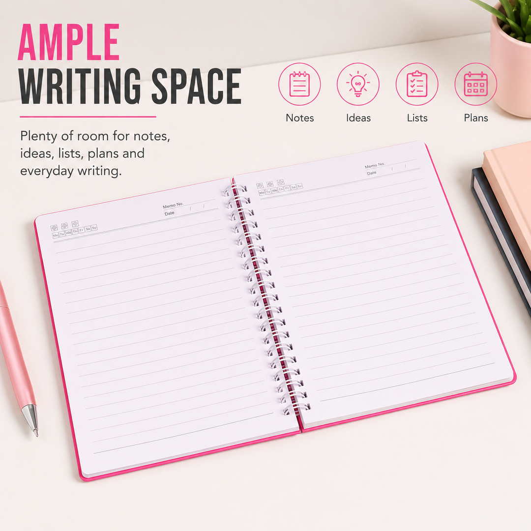 Calculator Spiral Notebook, Ruled Writing Notebook with Built-In Calculator, Spiral Bound Notebook for School, Office, Study, Notes, Journaling and Everyday Writing