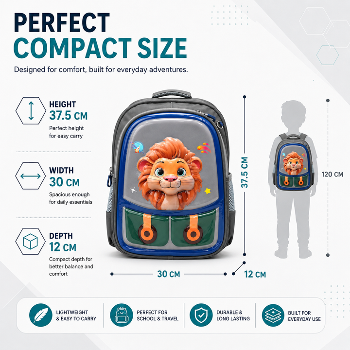 14.5 Inch School Backpack Lightweight Water-Resistant Book bag with Multiple Compartments, Padded Shoulder Straps & Side Bottle Pocket, Durable Daily Travel Bag