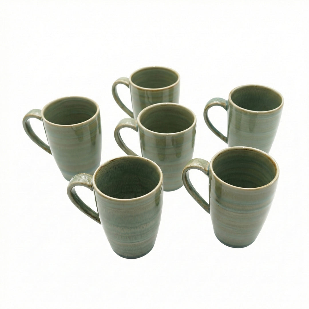 RAK Ceramic Coffee Mug Green  260ml Tea & Coffee Cups with Handle  Durable Glazed Cups for Home Office Café & Gift