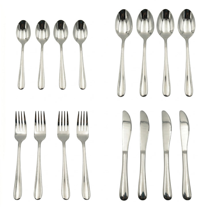 BERAM Stainless Edge Cutlery Set, Elegant Silver Non Slip Handles, 18/10 Grade Kitchen Utensils Set, Tableware Set for Home, Restaurants and More