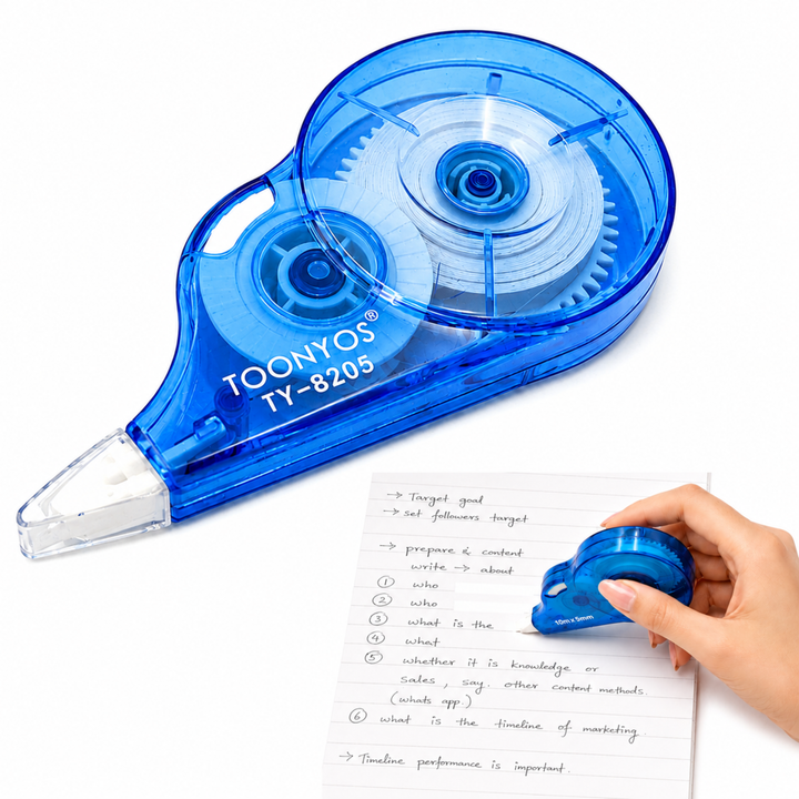 Correction Tape, Quick Dry White-Out Tape Roller, Smooth Writing Correction Tape for School, Office, Notes, Documents, Journaling and Everyday Writing