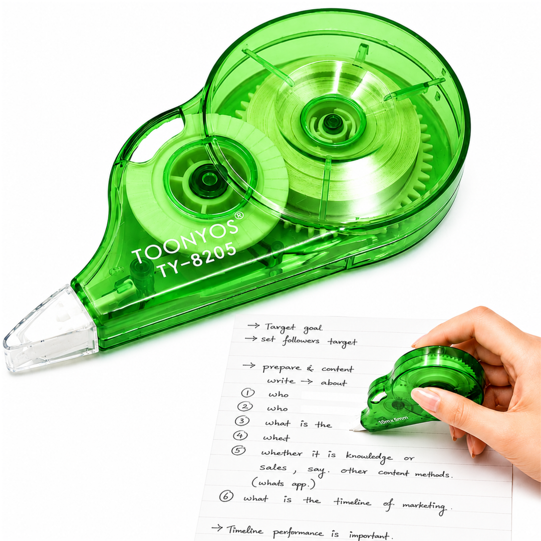 Correction Tape, Quick Dry White-Out Tape Roller, Smooth Writing Correction Tape for School, Office, Notes, Documents, Journaling and Everyday Writing