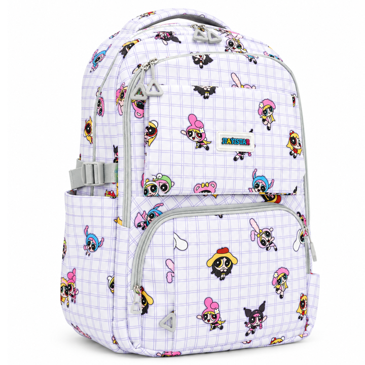 Powerpals School Bag, Lightweight Backpack with Multiple Compartments, Front Utility Pocket, Side Bottle Pockets & Adjustable Shoulder Straps