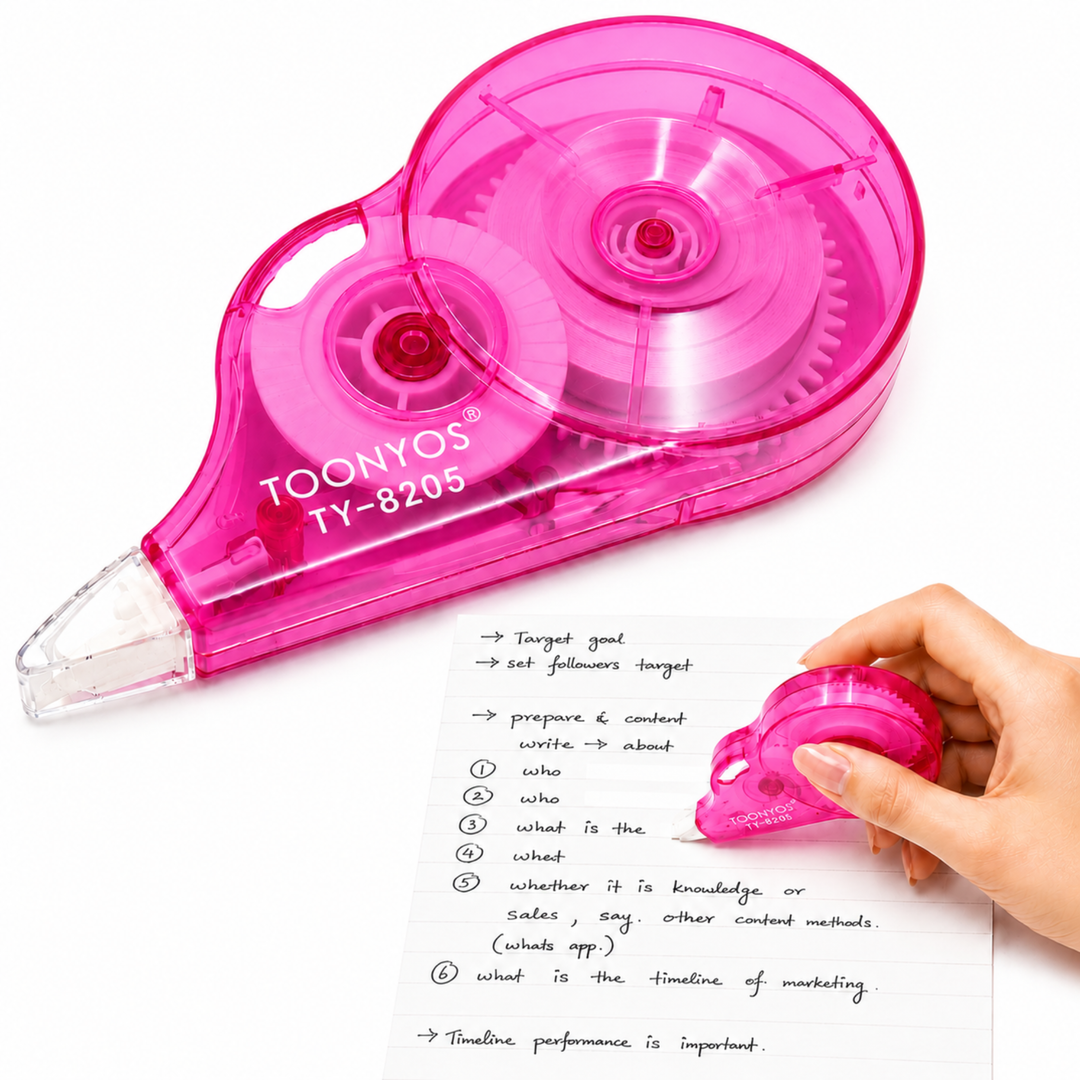 Correction Tape, Quick Dry White-Out Tape Roller, Smooth Writing Correction Tape for School, Office, Notes, Documents, Journaling and Everyday Writing