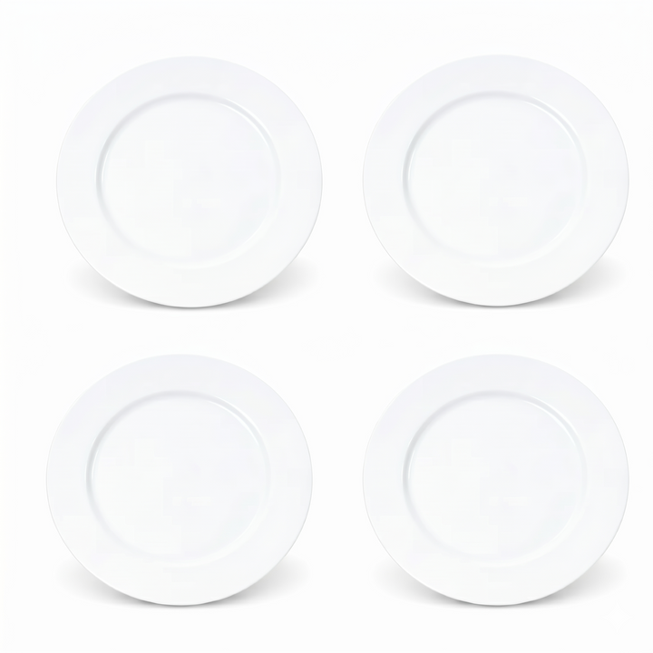 Luminarc White 4 PCS Ceramic Dinner Set  Soup Plate 22cm Dinner Plate 24cm Dessert Plate 19cm Bowl 9.5cm Tableware Set for Home & Restaurant