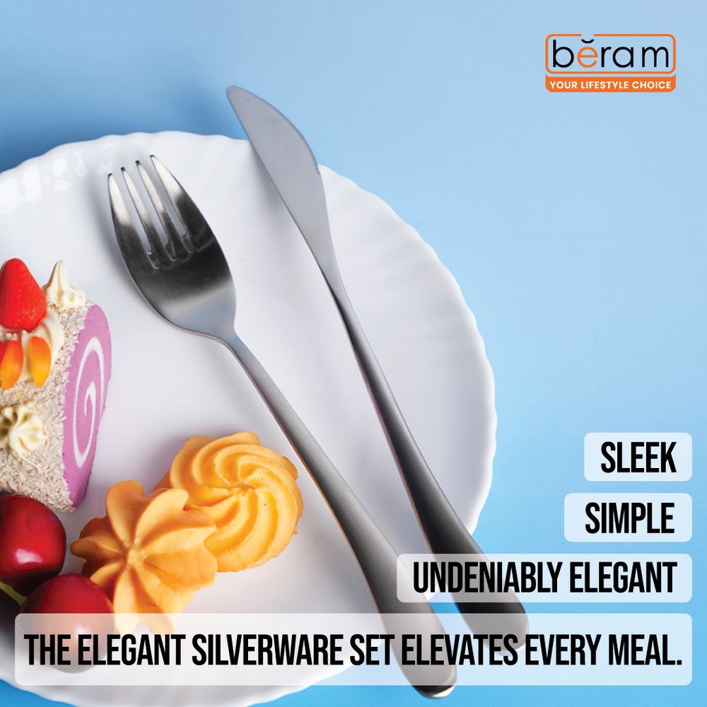 BERAM Elegant Silverware Cutlery Set, Elegant Stainless Steel, 18/10 Grade Kitchen Utensils Set, Tableware Set for Home, Restaurants