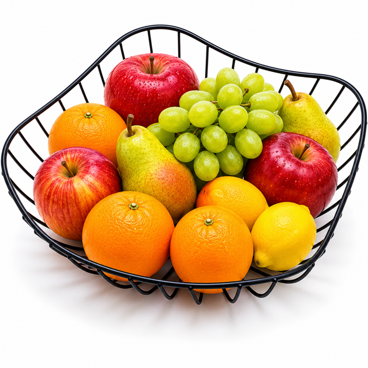 Beram Fruit Basket for Kitchen Counter Metal Wire Fruit Bowl & Vegetable Storage Organizer Rustic Countertop Fruit Holder with Handle for Kitchen, Dining & Pantry