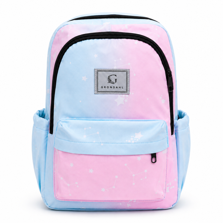 17 Inch Pastel Galaxy School Backpack Lightweight Multi-Pocket Bookbag with Large Capacity Polyester Adjustable  Everyday Backpack for School Study Travel Office & Outdoor Use
