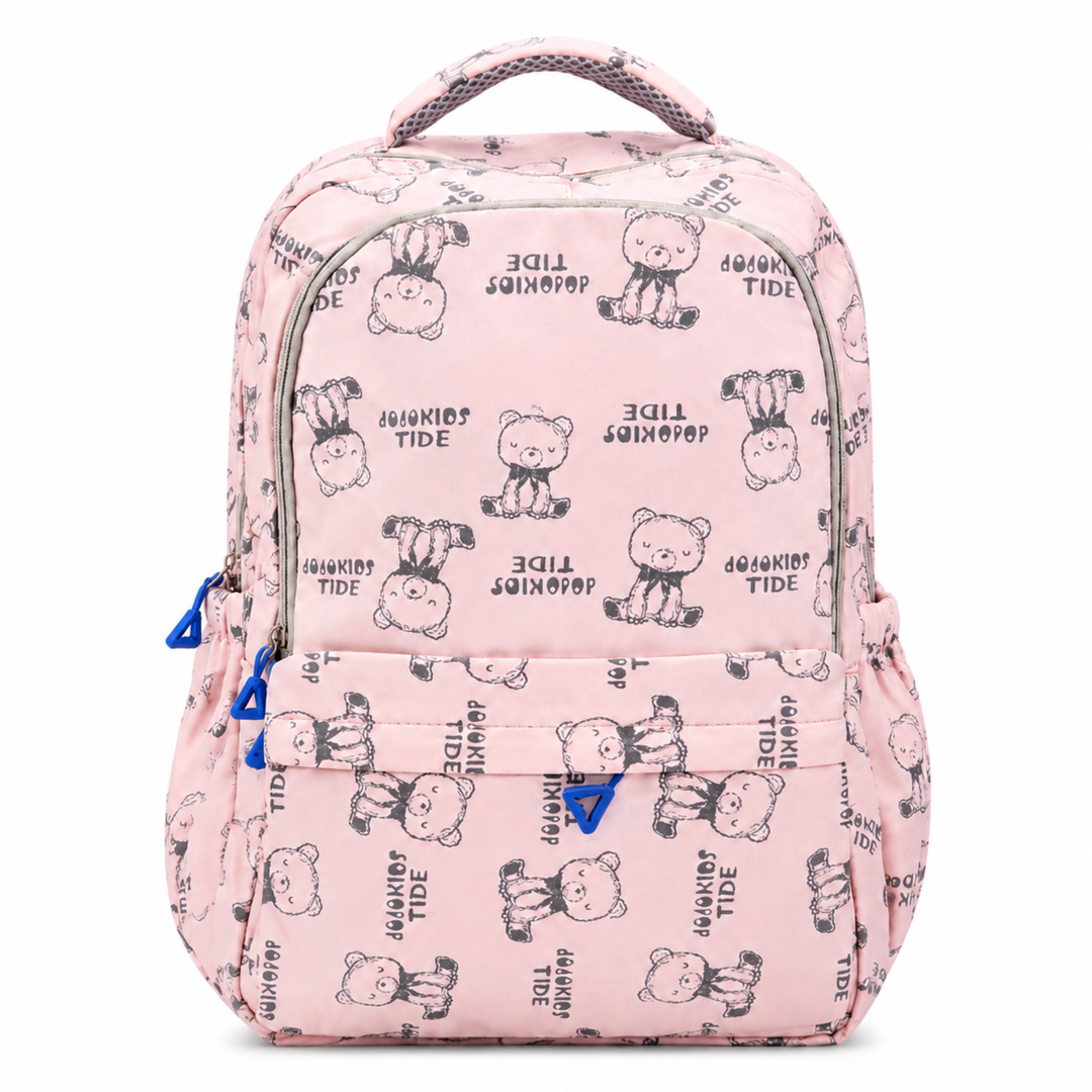 17 Inch Bear Bliss School Backpack Lightweight Multi-Pocket Bookbag with Large Capacity Polyester Adjustable Padded Shoulder Straps Everyday Backpack for School Travel Study Outdoor Use