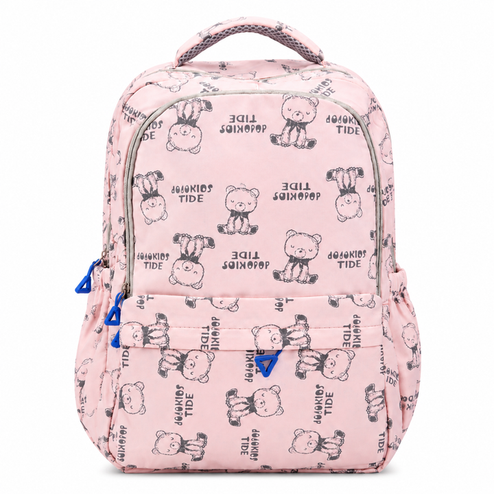 17 Inch Bear Bliss School Backpack Lightweight Multi-Pocket Bookbag with Large Capacity Polyester Adjustable Padded Shoulder Straps Everyday Backpack for School Travel Study Outdoor Use