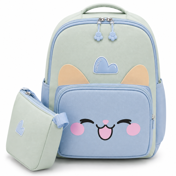 Buddy Animal School Backpack with Matching Side Bag, Lightweight Student Book Bag Set, Cute Cartoon School Backpack with Adjustable Shoulder Straps, Multi Pocket Backpack School, Daily Use & Travel.