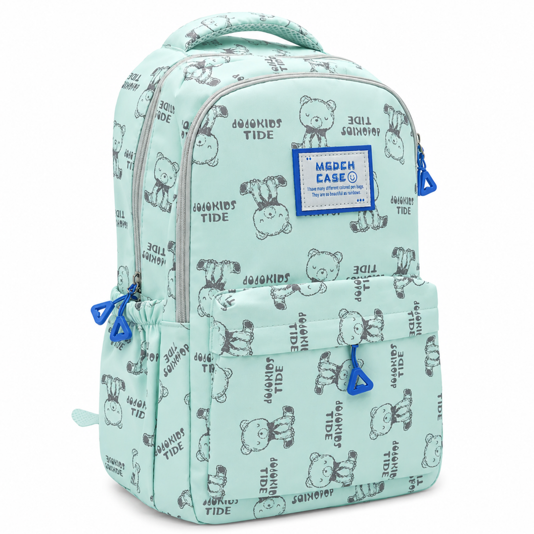 17 Inch Bear Bliss School Backpack Lightweight Multi-Pocket Bookbag with Large Capacity Polyester Adjustable Padded Shoulder Straps Everyday Backpack for School Travel Study Outdoor Use