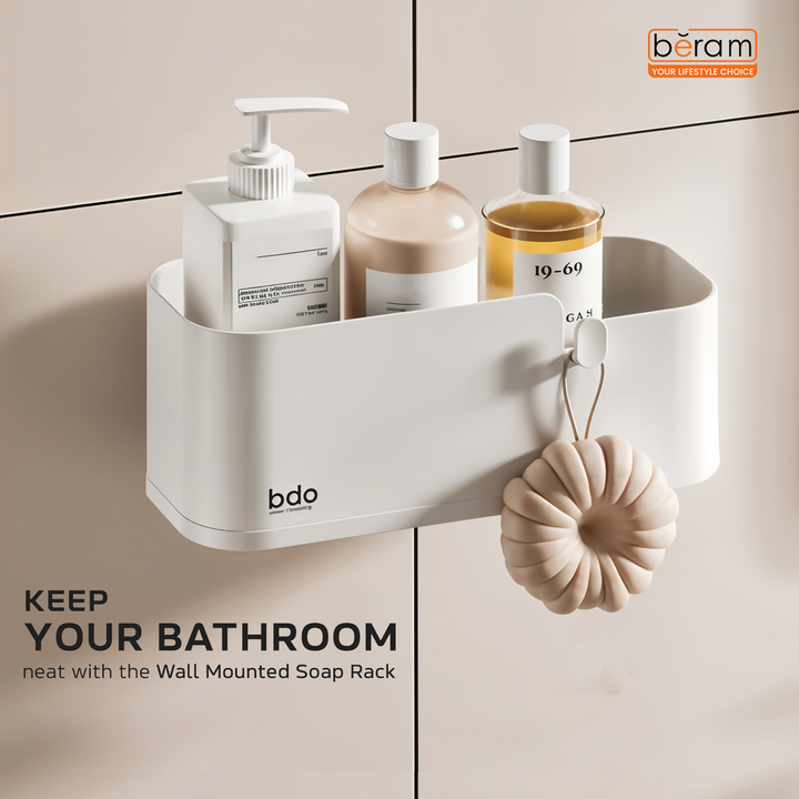 Wall-Mounted Soap Rack – Durable Plastic Soap Holder with Drainage for Bathroom & Kitchen Organization. Space-Saving Easy-to-Install Soap Dish Keeps Bars Dry and Long-Lasting.